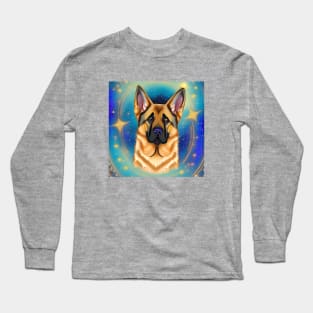 German Shepherd In Space Long Sleeve T-Shirt